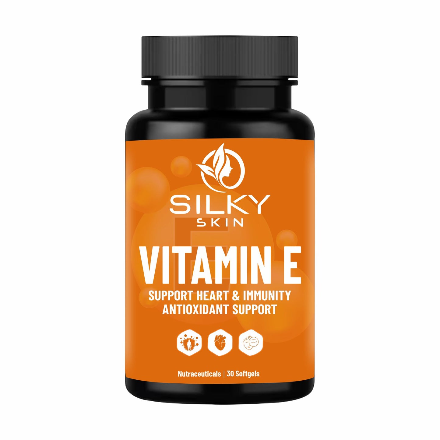 Silky Skin Vitamin E – 10 mg Alpha Tocopherol – Antioxidant & Wellness Support – 30/60 Softgels