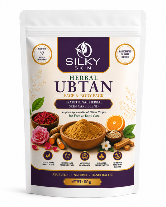 Silky Skin Herbal Ubtan Powder 100g | Face & Body Pack | Natural Glow | Tan Removal | Deep Cleansing | Ayurvedic Skin Care | Suitable for Men & Women