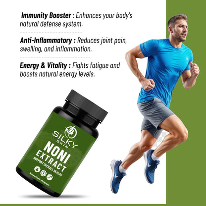 Silky Skin Noni Extract – 600 mg | Nutraceutical Supplement | 60 Veg Capsules