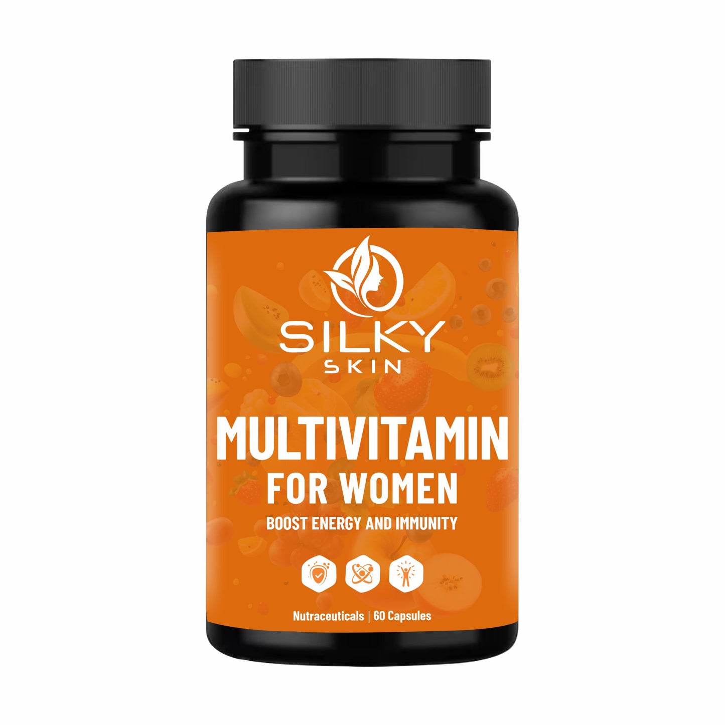 Silky Skin Multivitamin for Women | Daily Energy, Immunity & Wellness Support | With Vitamins, Minerals, Herbal Extracts & Probiotics | 30/60 Capsules
