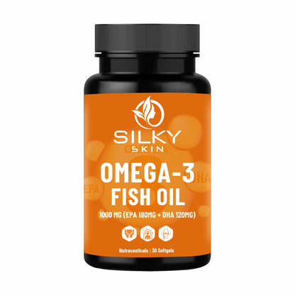 Silky Skin Omega-3 Fish Oil 1000 mg (EPA 180 mg + DHA 120 mg) |  30 Softgels