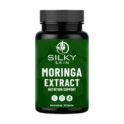 Silky Skin Moringa Extract 600mg – Nutritional Support | Energy, Immunity & Vitality |30/ 60 Veg Capsules