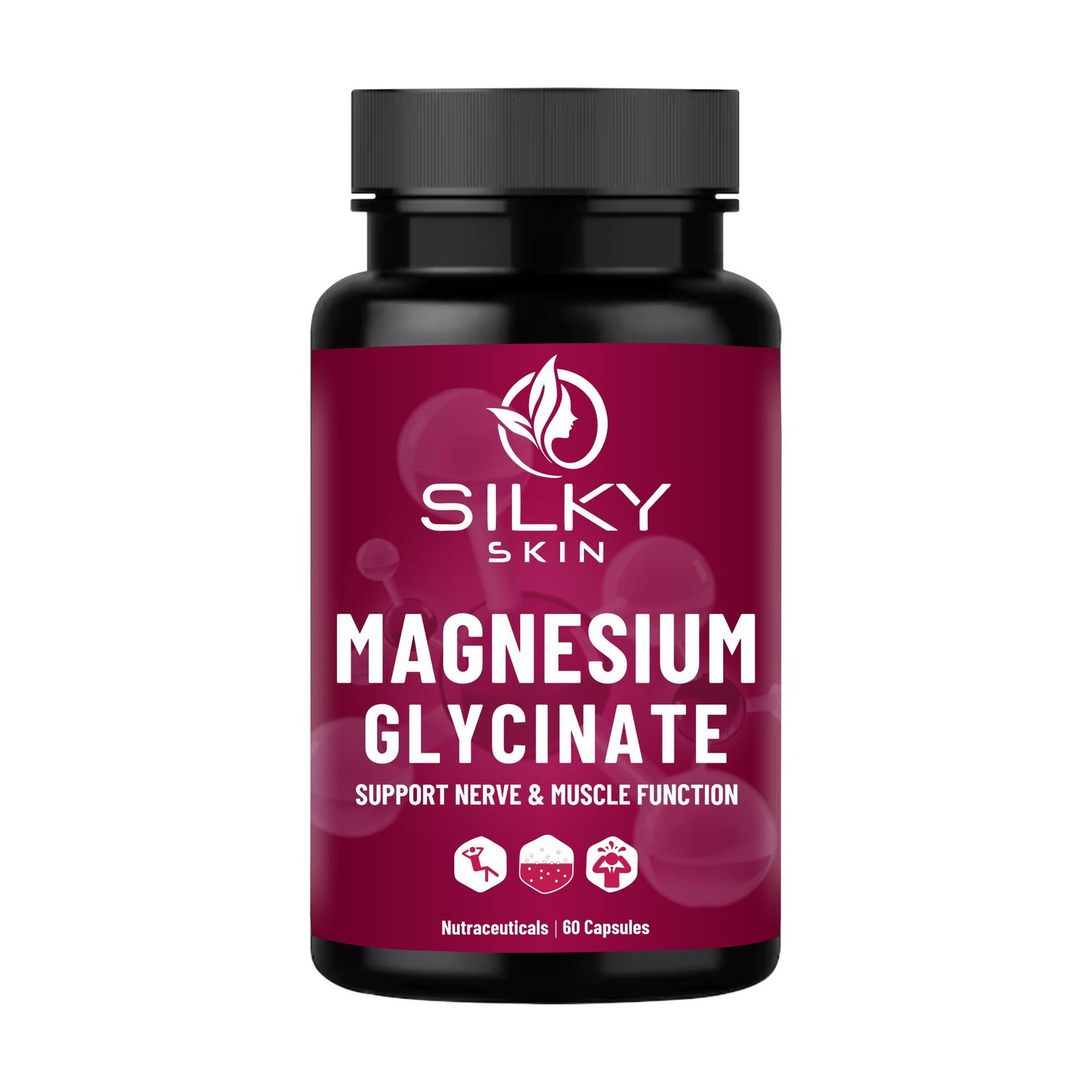 Silky Skin Magnesium Glycinate | 750mg (165mg Elemental Magnesium) | 60 Capsules
