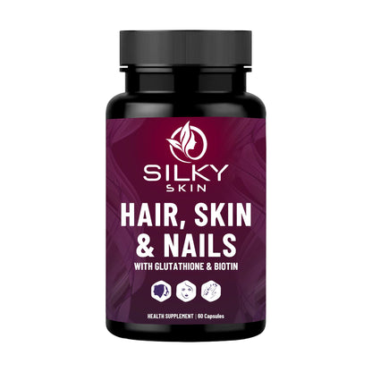 Hair, Skin & Nails – With Glutathione, Biotin, Vitamins & Herbal Extracts – 60 Capsules