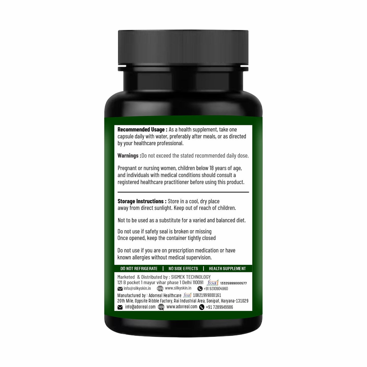 Silky Skin Moringa Extract 600mg – Nutritional Support | Energy, Immunity & Vitality |30/ 60 Veg Capsules