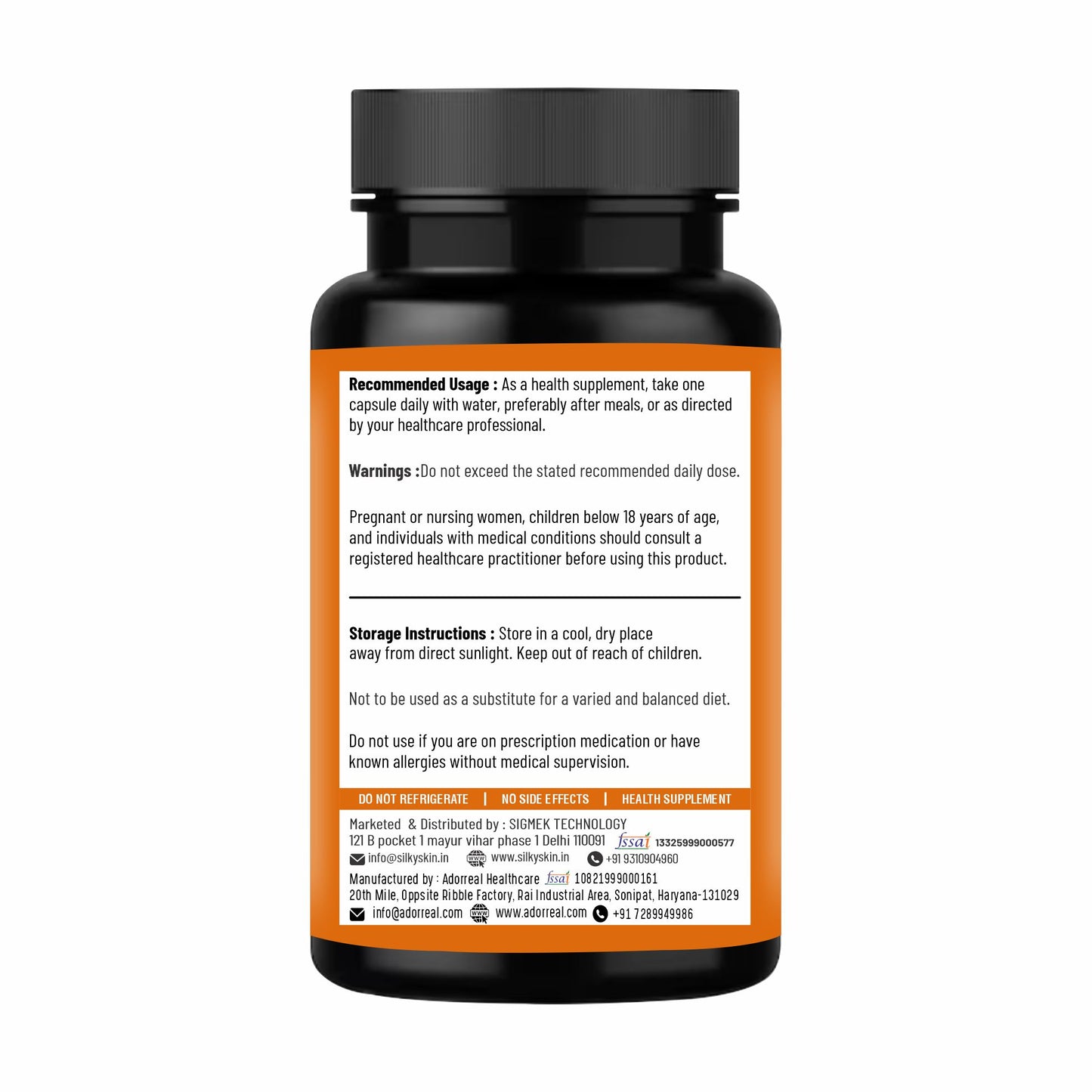 Silky Skin Sea Buckthorn – Natural Source of Vitamins A, B, C, E, K & Omega 3, 6, 7, 9 – Antioxidant Support – 30/60 Veg Capsules