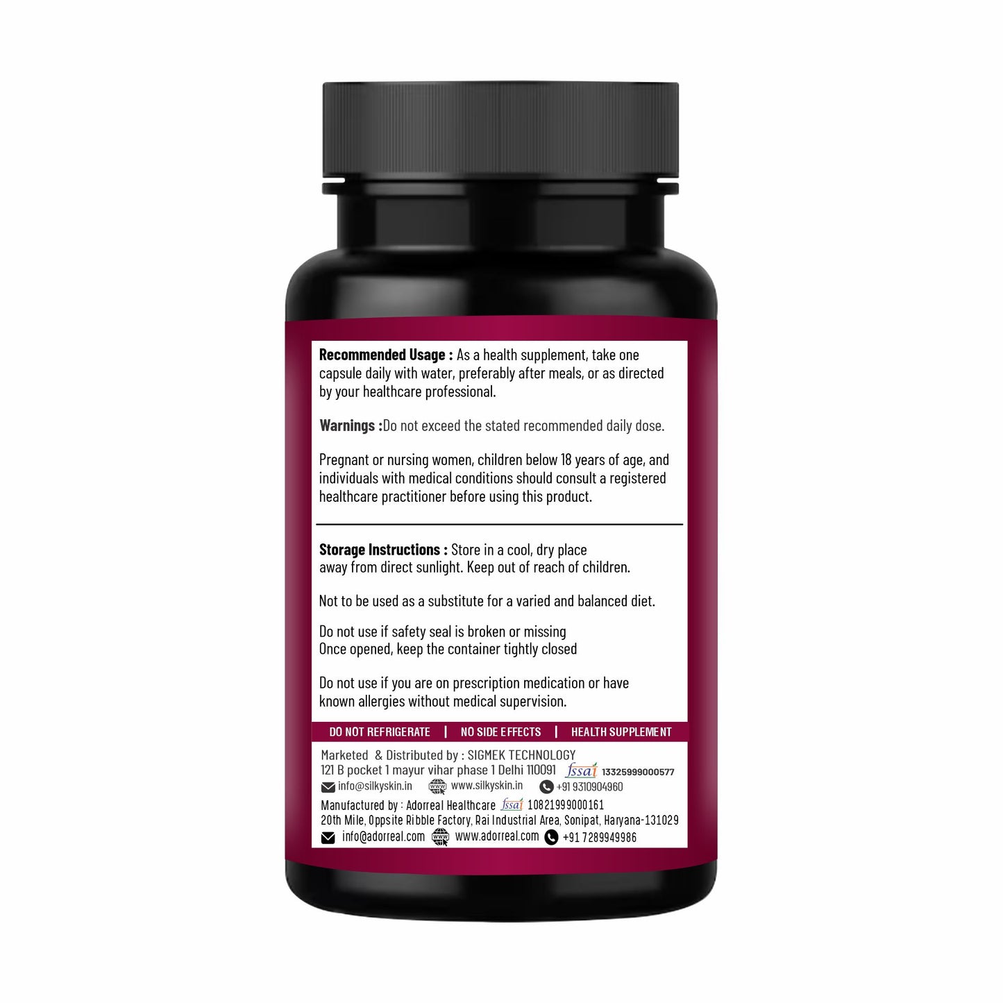Silky Skin Resveratrol with Grape Seed Extract | Antioxidant Support for Skin, Heart & Immunity | 30/60 Veg Capsules