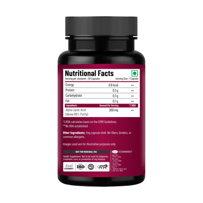 Silky Skin Alpha Lipoic Acid 300 mg – Antioxidant Support | 30 Capsules