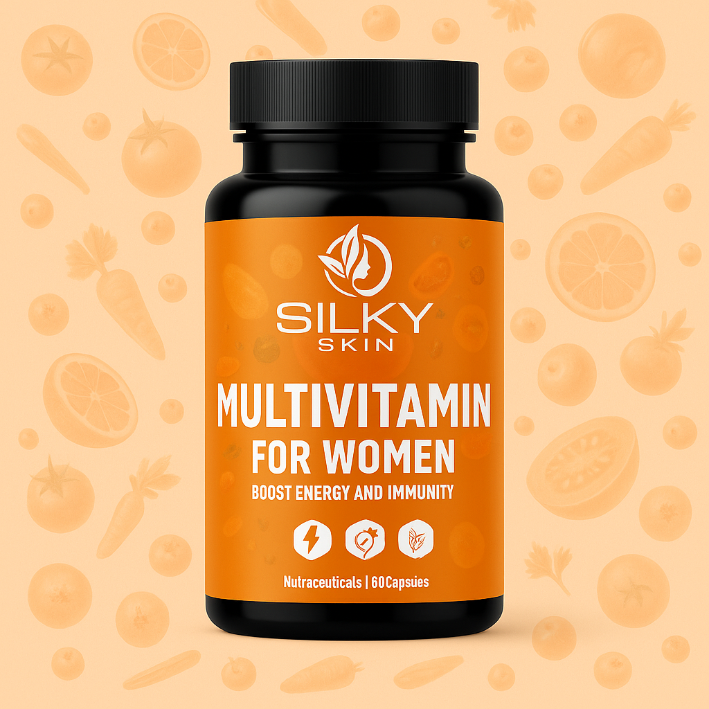 Silky Skin Multivitamin for Women | Daily Energy, Immunity & Wellness Support | With Vitamins, Minerals, Herbal Extracts & Probiotics | 30/60 Capsules