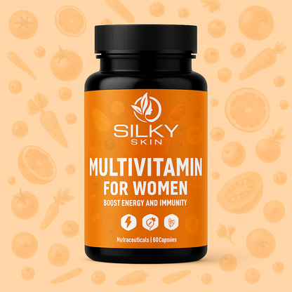 Silky Skin Multivitamin for Women | Daily Energy, Immunity & Wellness Support | With Vitamins, Minerals, Herbal Extracts & Probiotics | 30/60 Capsules