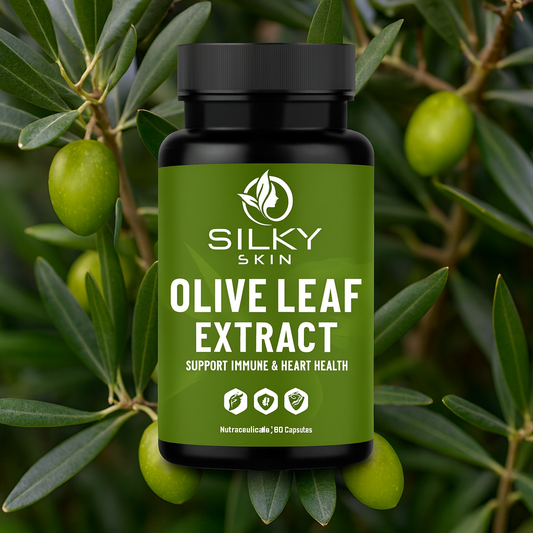 Silky Skin Olive Leaf Extract – 600 mg | Standardized to 20% Oleuropein | 60 Capsules